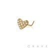 MULTI CZ HEART 316L SURGICAL STEEL L-SHAPE NOSE RING